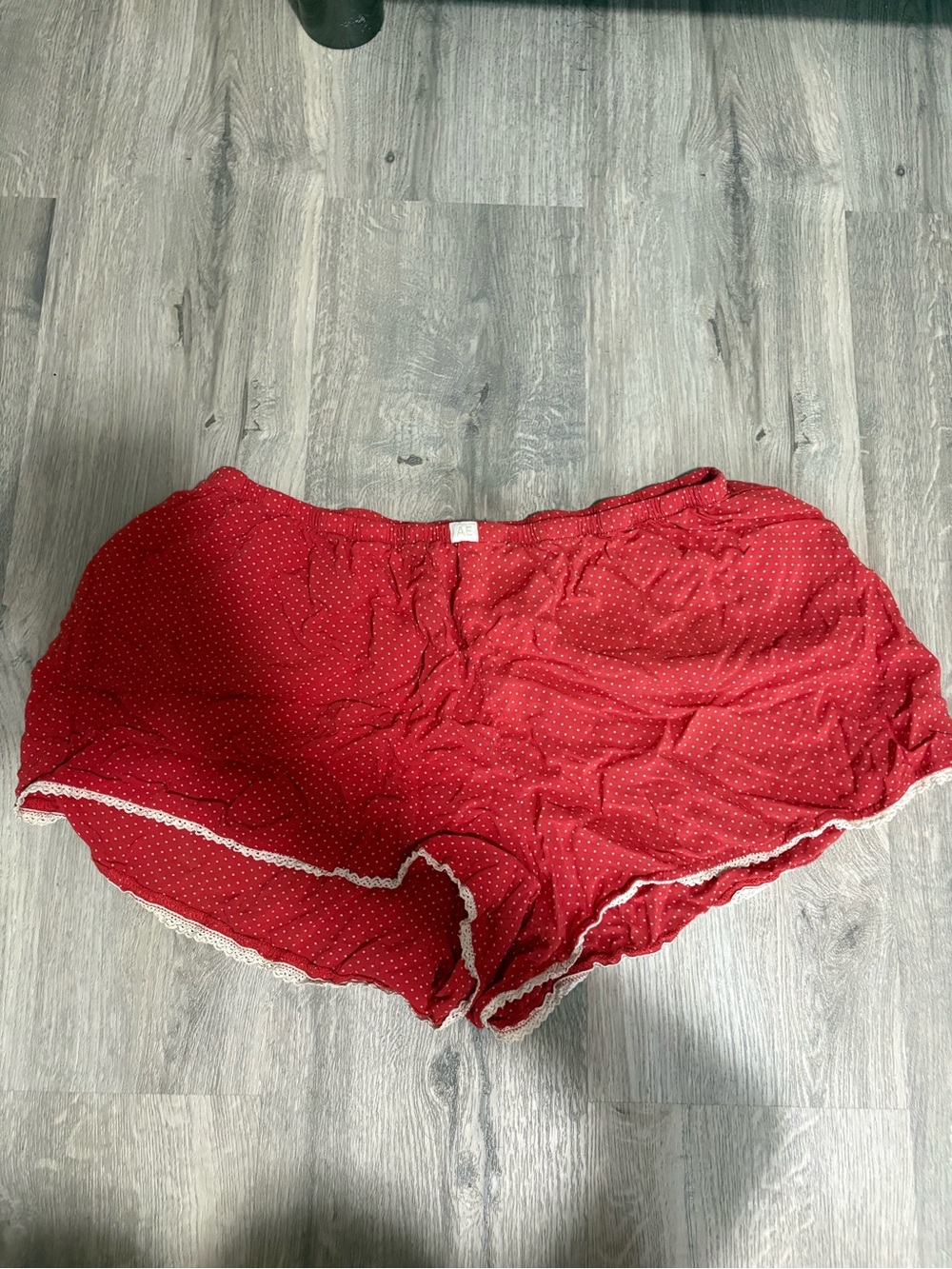 3 for $15 American eagle Red Polka Dot Lounge Shorts with Lace Trim size large
